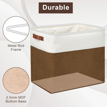 Large Fabric Storage Baskets | 50L Storage Bins, Decorative Linen Closet Baskets with Handles for