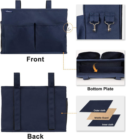 Surblue Bedside Caddy Hanging Organizer Storage Bag Pocket for Bunk, Hospital, College Dorm Rooms