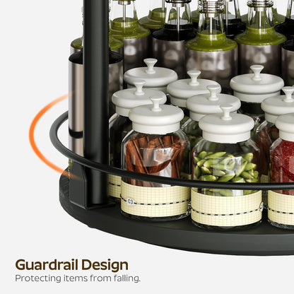 3-Tier Lazy Susan Organizer, Rotating Spice Rack, Spinning Organizer, Industrial Turntable Spice