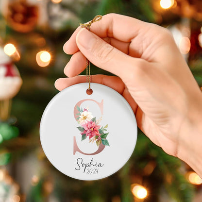 Letter Name Ornament, Personalized Christmas Ornaments 2025, Custom Initial A-Z Monogram Ornament
