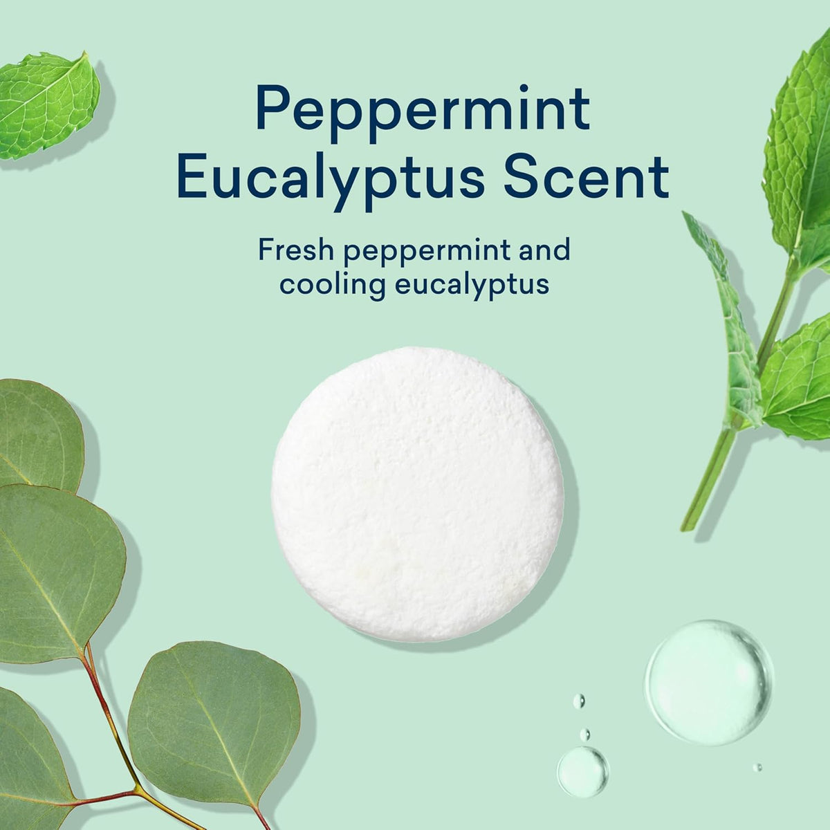 BLUELAND Toilet Bowl Cleaner Tablets, 2-Pack, 28 Count, Peppermint Eucalyptus, Plastic-Free, No