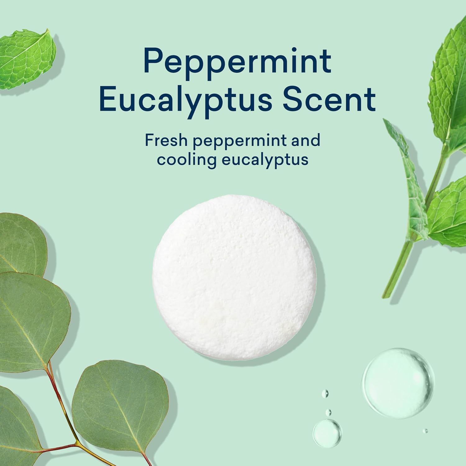 BLUELAND Toilet Bowl Cleaner Tablets, 2-Pack, 28 Count, Peppermint Eucalyptus, Plastic-Free, No