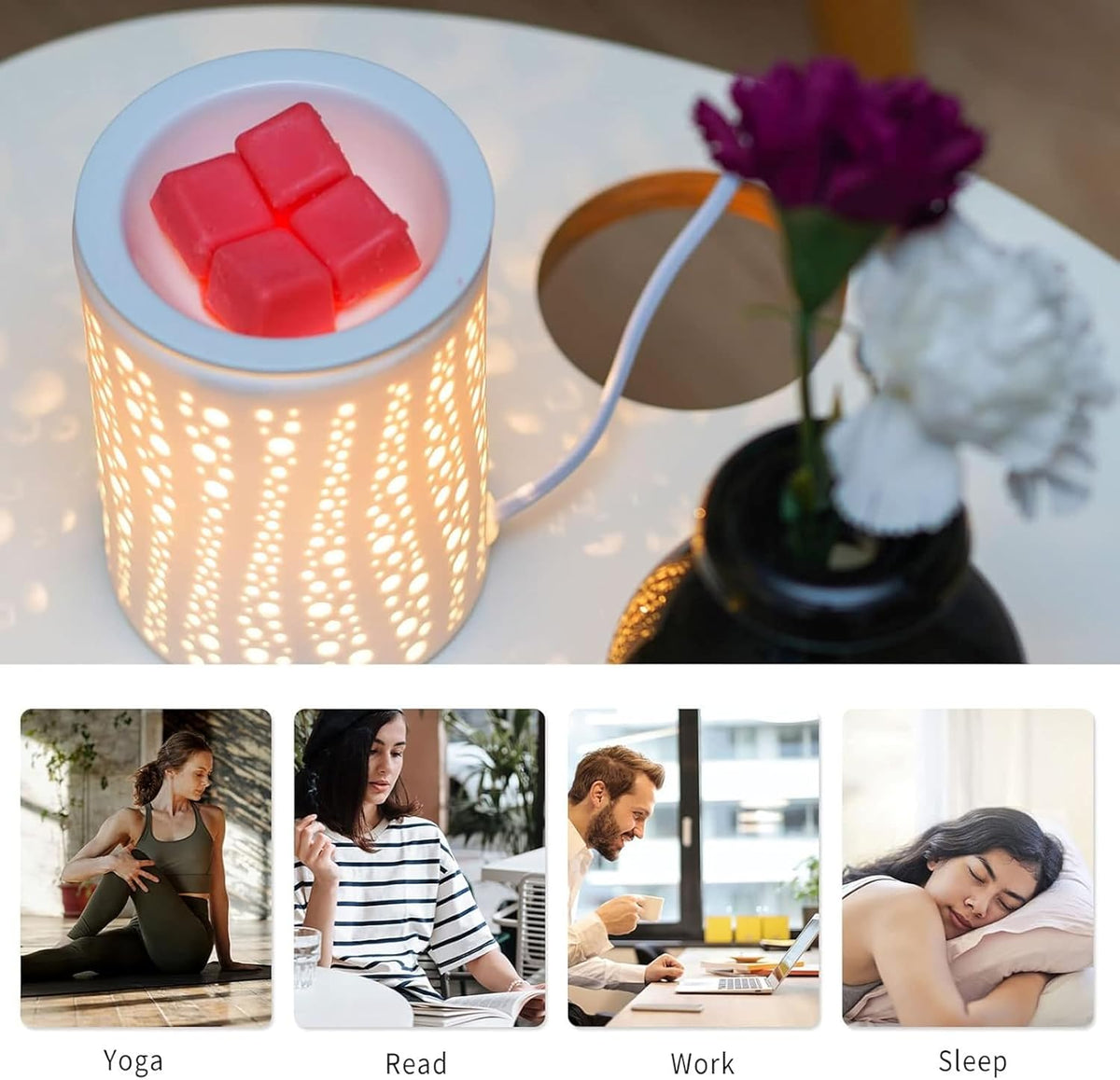 PALANCHY Wax Melt Warmer Ceramic Oil Burner Electric Candle Wax Warmer Burner Melter Fragrance