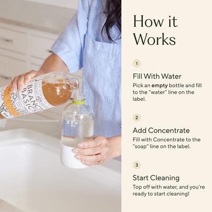 Branch Basics Cleaning Essentials Kit in Glass: All Purpose Cleaner and Bathroom Cleaner