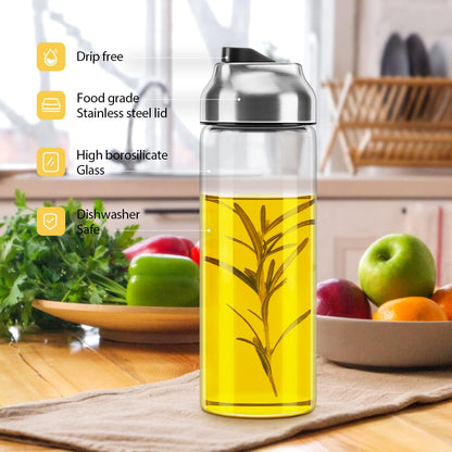 Aelga Olive Oil Dispenser Bottle - Glass Oil Dispenser - Dispenser Bottle for Kitchen with