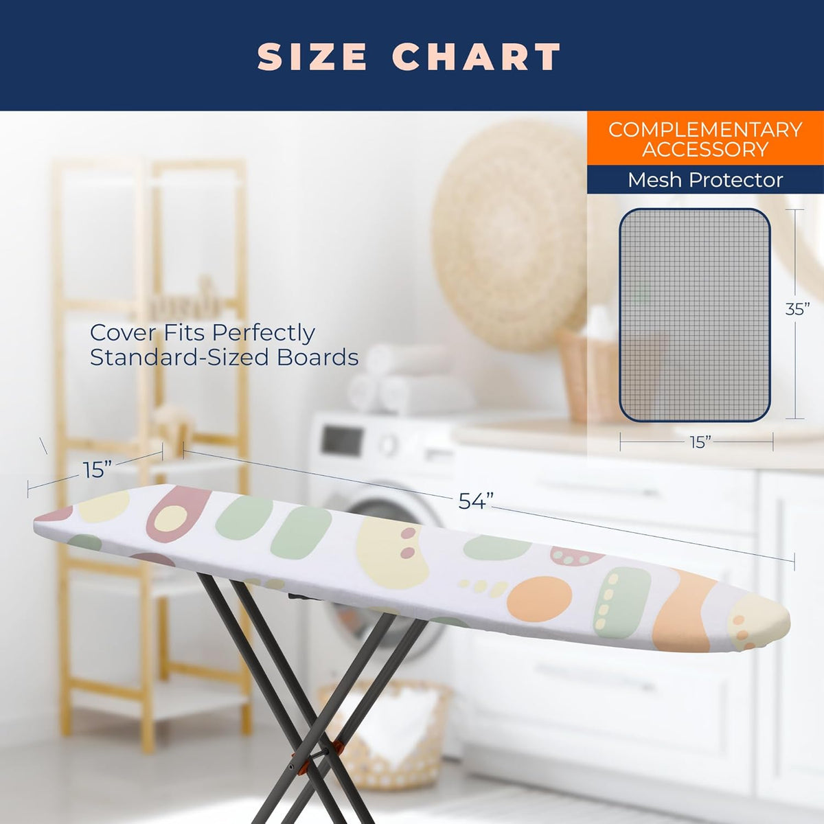 Ironing Board Cover and Pad Extra Thick Heavy Duty Padded 4 Layers Non Stick Scorch and Stain