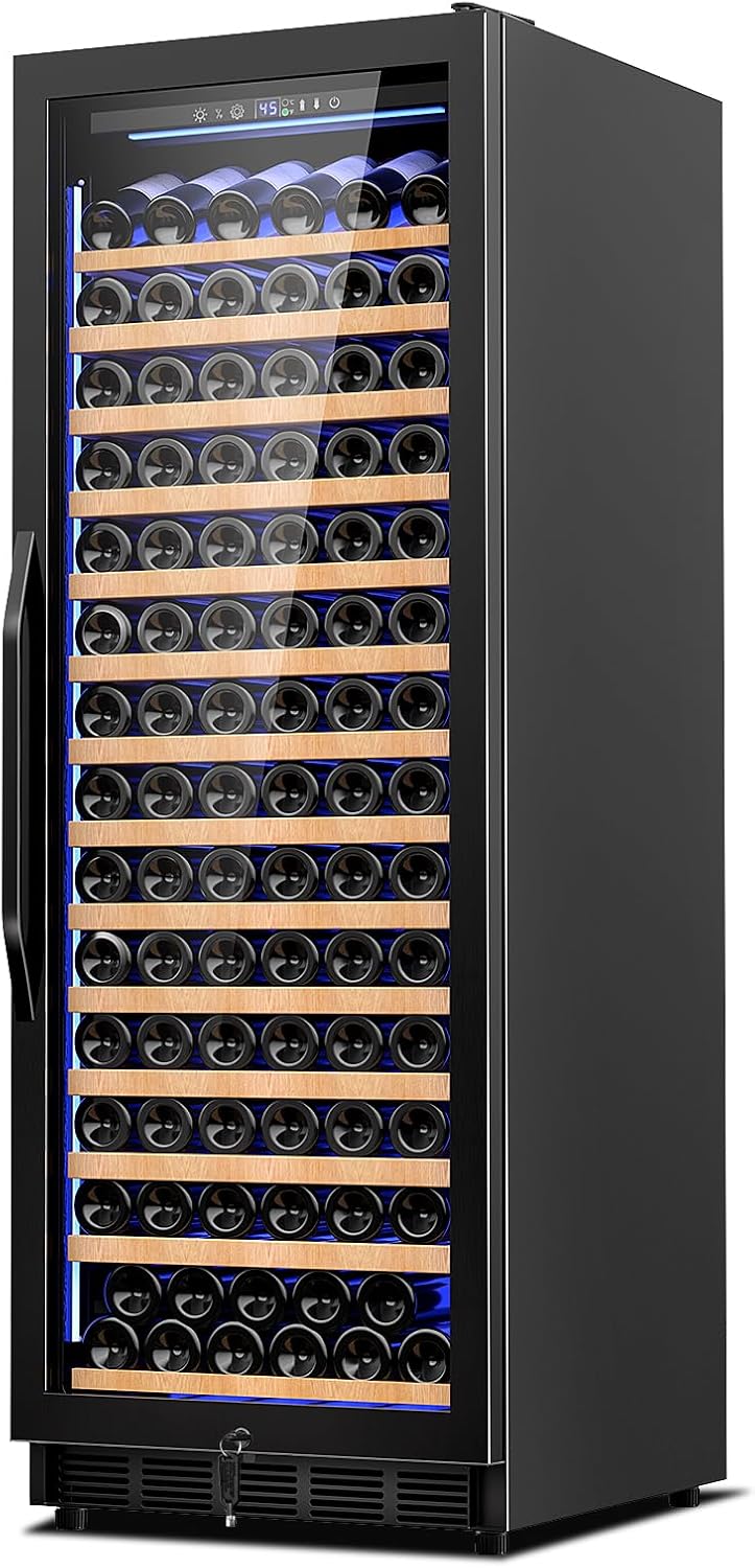 24 Inch Wine Cooler Refrigerator,179 Bottles Wine Fridge Large Capacity Professional Wine Cellars