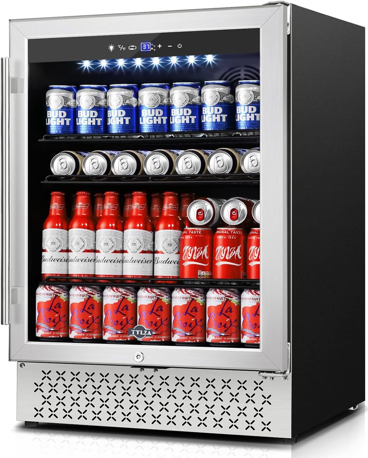 Tylza Beverage Refrigerator 24 Inch, 190 Can Built-in/Freestanding Beverage Cooler Fridge with