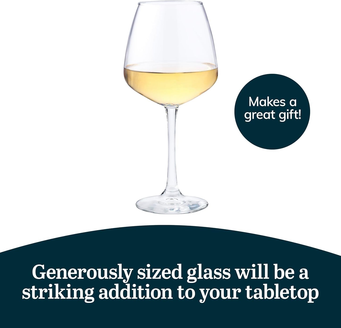 Libbey Vina Diamond Balloon Wine Glasses Set, Unique Angular Red Wine Glasses Set of 12, Large