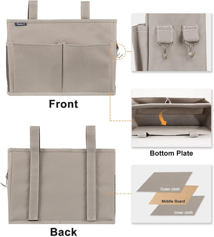 Surblue Bedside Caddy Hanging Bed Organizer Storage Bag Pocket for Bunk and Hospital Beds, College
