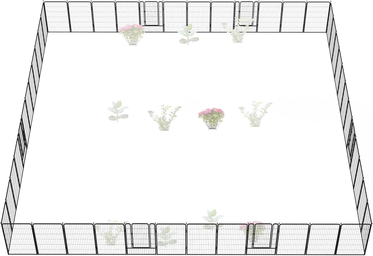FXW Garden Fence Outdoor for The Yard – 45in(H) x 107.1ft(L) Heavy Duty Metal Animal Barrier for