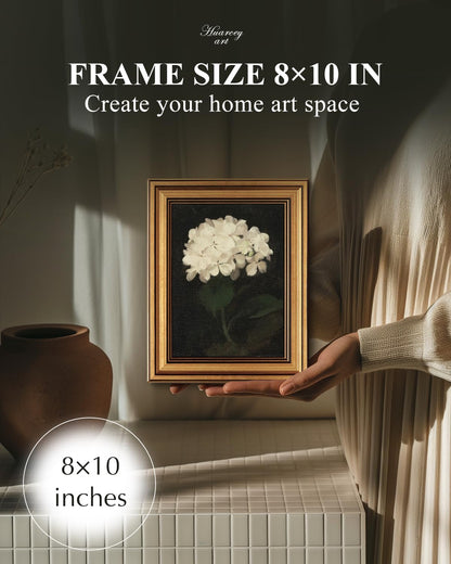 HUARCEY Gold Framed Vintage Wall Art for Living Room, Flowers Painting Canvas Prints Shelf Decor