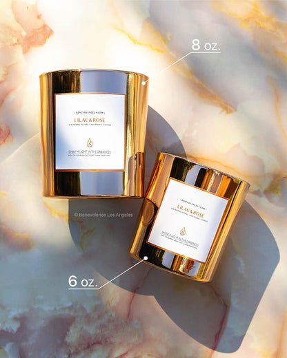 Benevolence LA Lilac & Rose Wood Wick Candles | Soy Scented Candles for Home | Gifts for Women and