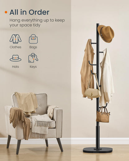 SONGMICS Coat Rack, Cactus-Shaped, 8 Sturdy Hooks, 69 Inches Tall