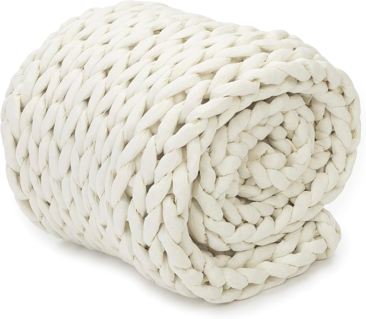 Nuzzie Chunky Knit Blanket - Breathable, Cooling, Hand Made Knit Throw Blanket for Sleep - Machine