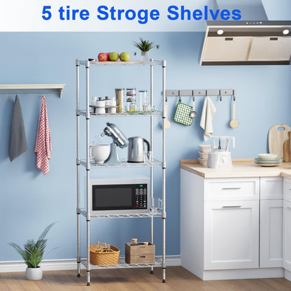 Metal Frame Storage Shelves 5-Tier Wire Shelving NSF Certified Storage Rack Shelf Heavy Duty