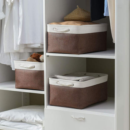 Large Storage Baskets for Shelves, Fabric Baskets for Organizing, Collapsible Storage Bins for