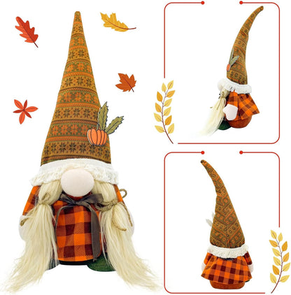 Lovinland Fall Decor - Fall Decorations for Home - Cute Thanksgving Gnomes Plush Doll for Office