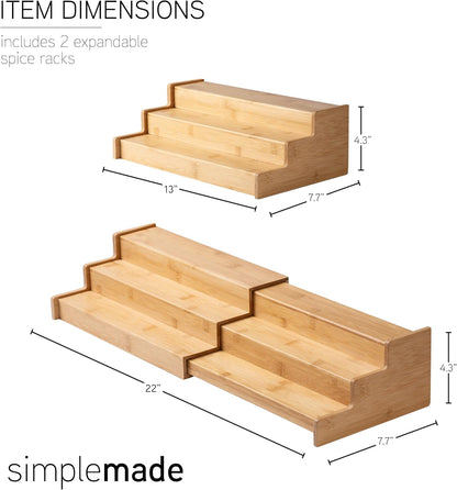 SIMPLEMADE 3-Tier Spice Rack Organizer - Versatile Storage Shelf for Kitchen, Bathroom, Bedroom &