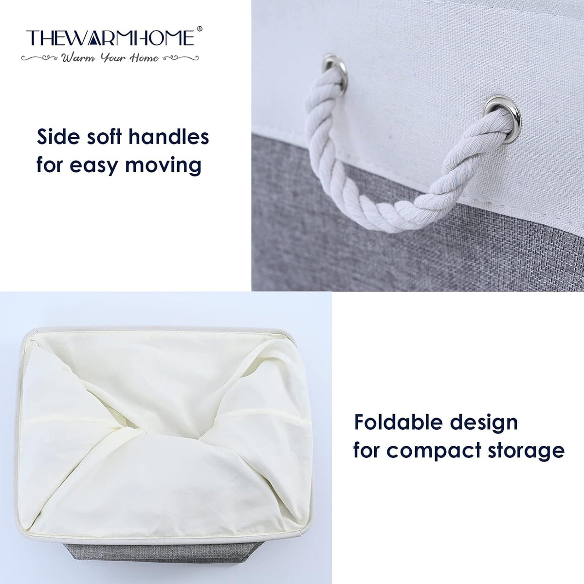 TheWarmHome Small Storage Baskets for Organizing,Storage Baskets for Shelves,Small Fabric Storage