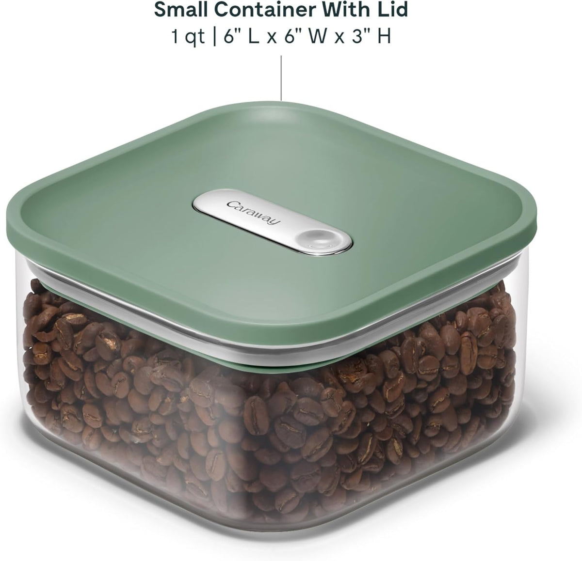 Caraway 1qt Glass Airtight Food Storage Container with Lid – Non-Toxic, BPA-Free Kitchen Storage
