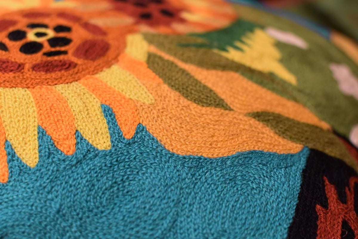 Turquoise Van Gogh Sunflower Pillow Cover Teal Floral Sofa Pillowcase Flower Chair Cushion Accent