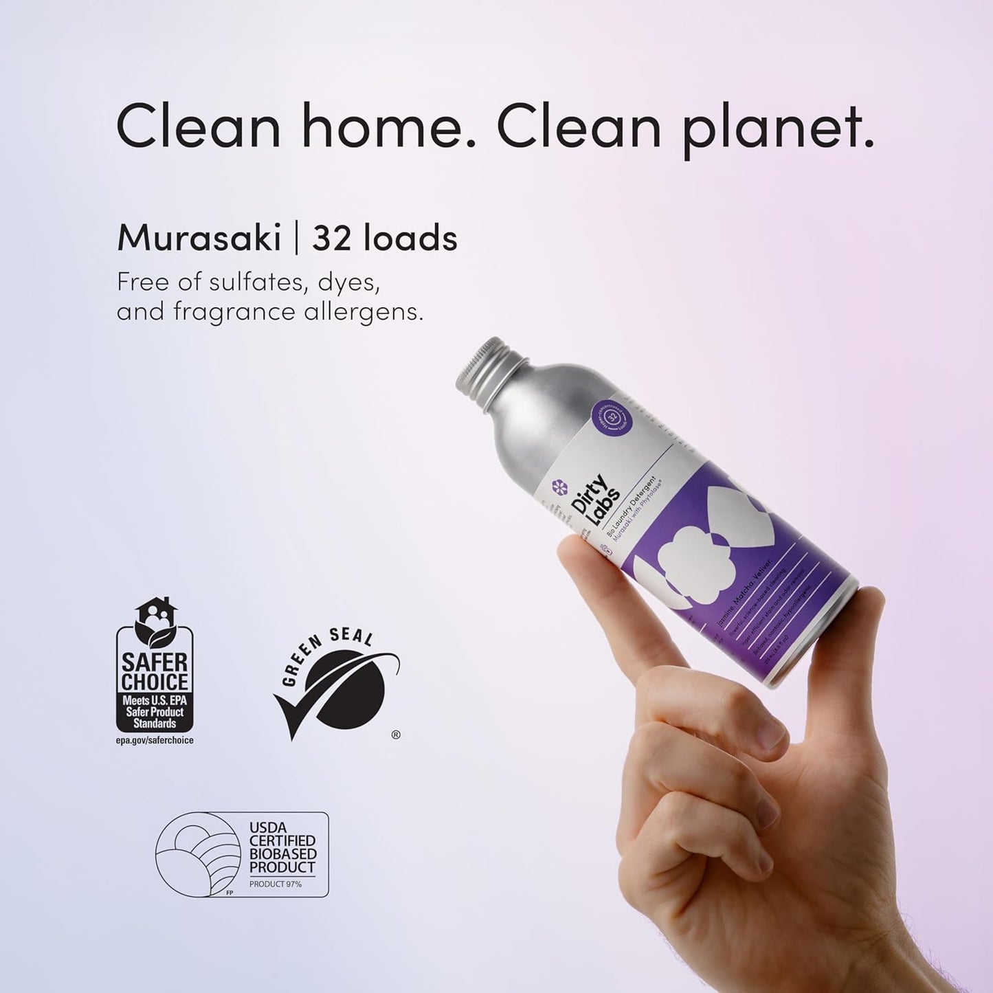 Dirty Labs | Murasaki Scent | Bio Enzyme Liquid Laundry Detergent | 32 Loads (8.6 fl oz) |