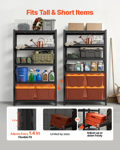 VEVOR Storage Shelves, 5-Tier Adjustable, 3000 lbs Capacity, Heavy Duty Garage Storage Shelving