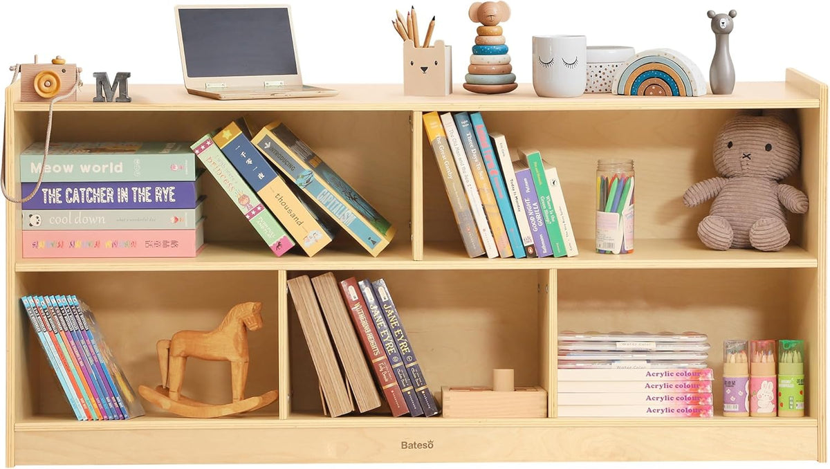 Toy Storage Organizer for Kids Room, Wooden Kids Bookshelf for Classroom, Cube Storage Organizer