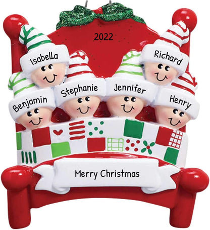 Bedtime Family of 6 Ornament 2025 Personalized Family Christmas Ornaments 2025 | Tucked in Together
