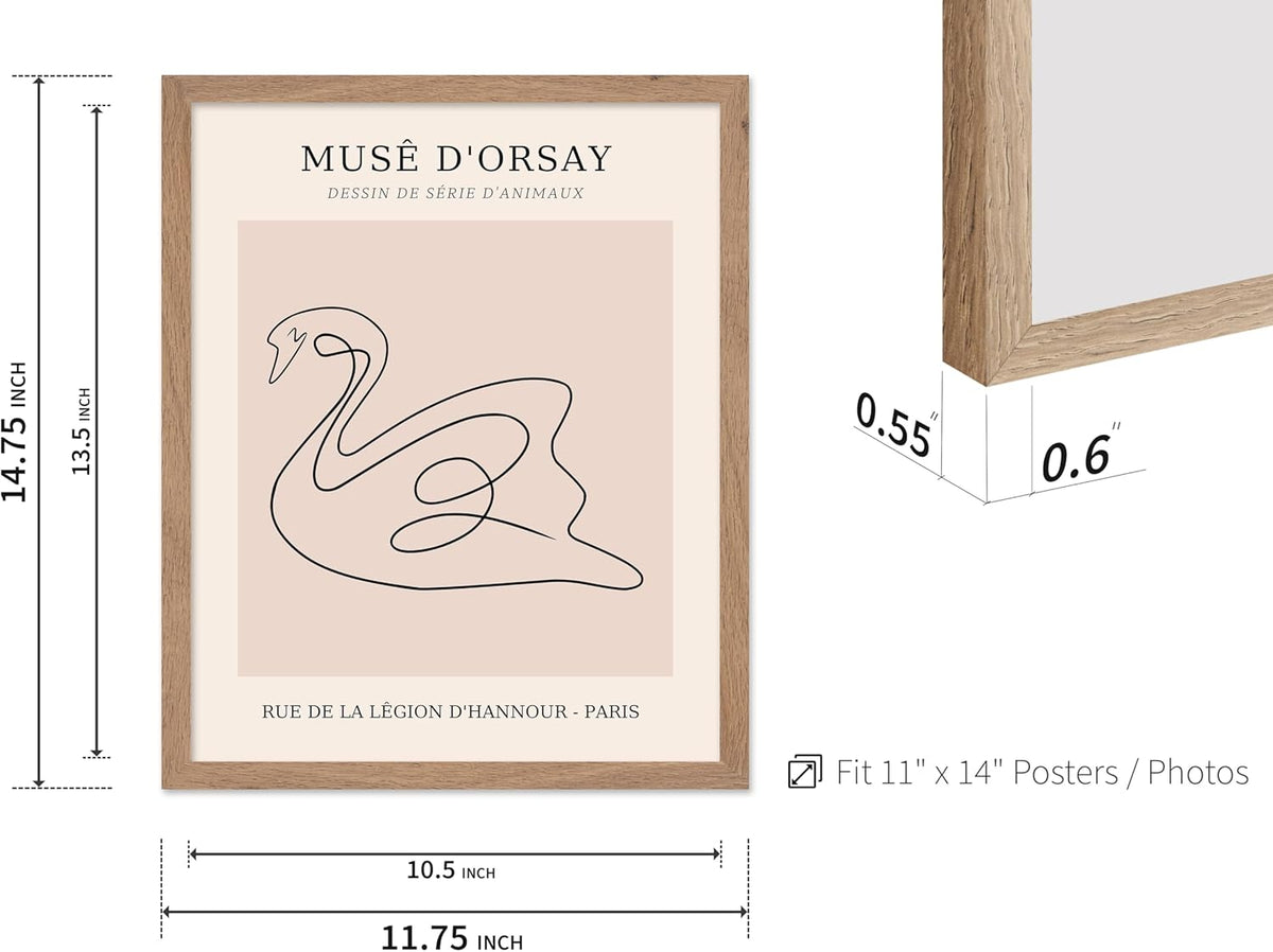 Poster Master Vintage Poster - Retro One Line Swan Drawing Print - Swan Art - Bird Art - Minimal