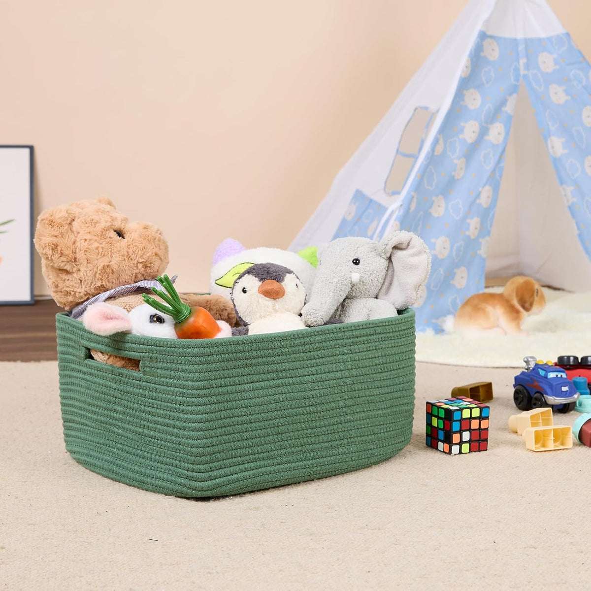 Large Storage Baskets for Shelves, Closet Organizers Bins for Clothes Blanket Towels, Baby Nursery