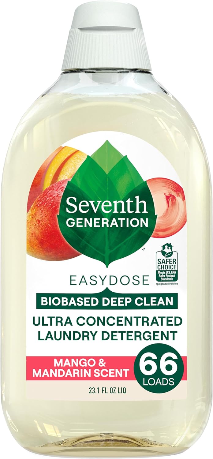 Seventh Generation EasyDose Laundry Detergent, Ultra Concentrated: 66 Loads, Mango & Mandarin