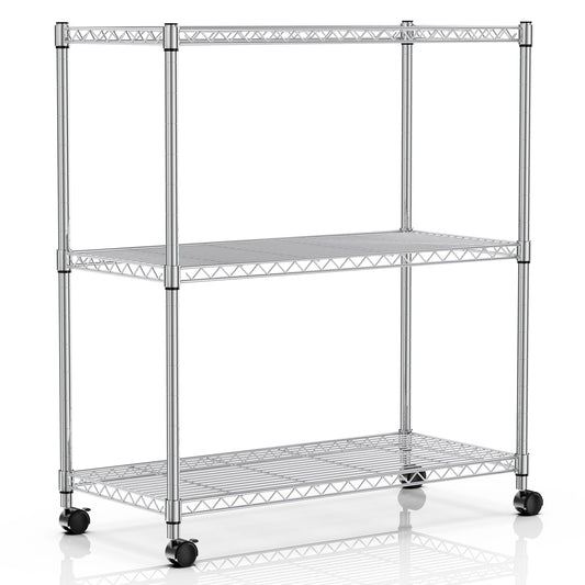 Simple Deluxe 3-Tier Storage Shelves, 750 Lbs Loading Capacity, 24.02" W x 13.78" D x 29.92" H