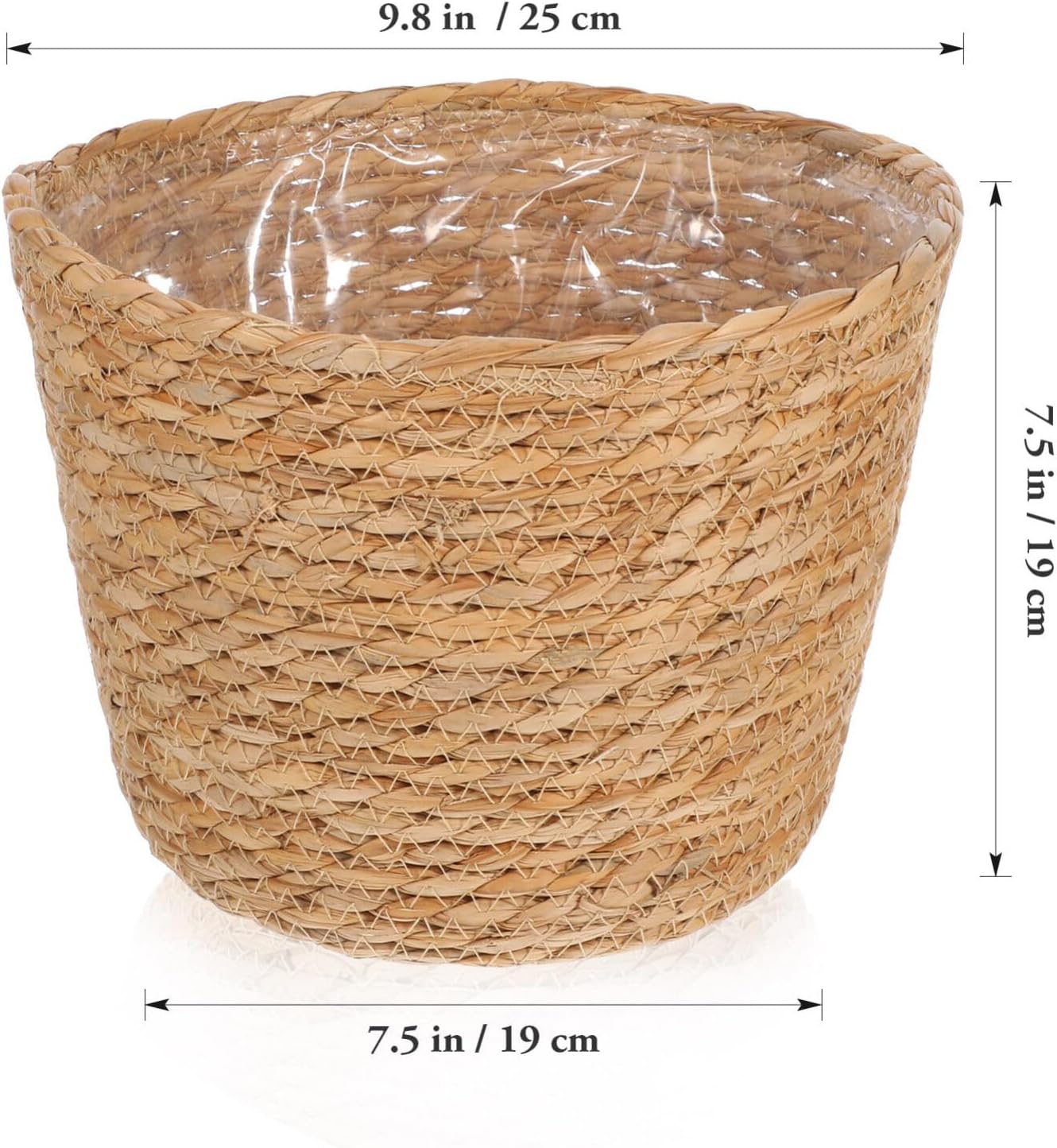 Woven Straw Flower Pot Seagrass Planters Basket Garden Plant Pot Containers Wicker Rattan Vase