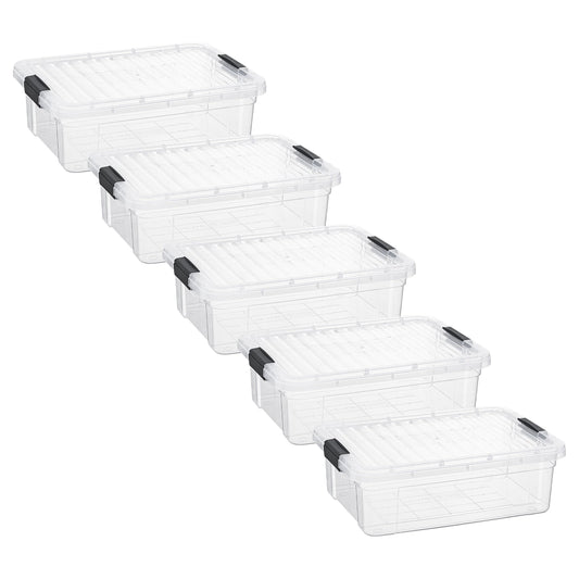 Superio Clear Storage Boxes with Lids, 7.4 Quart BPA Free Plastic Containers, Bins for Organizing