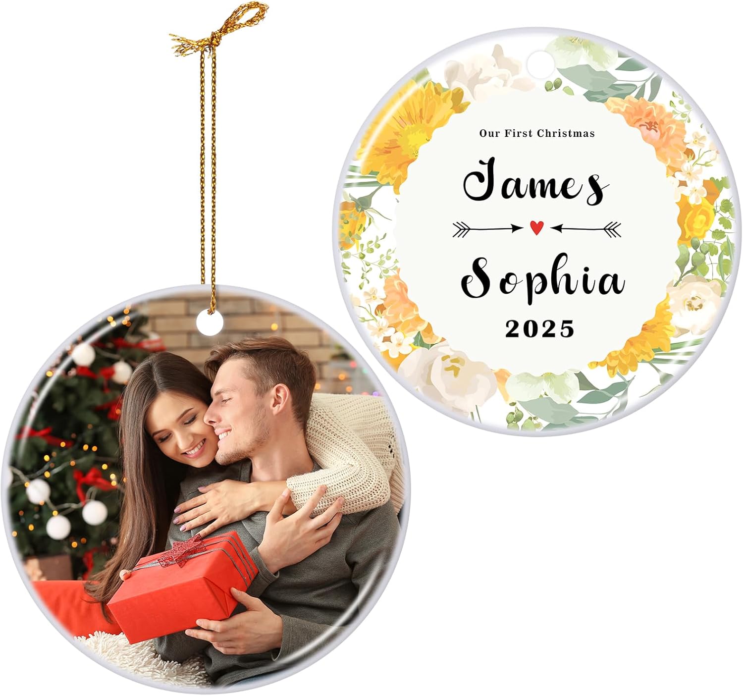 Personalized Our First Christmas Married Ornament 2025, Just Married Christmas Ornament as Mr and