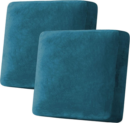 H.VERSAILTEX Velvet Stretch Couch Cushion Cover Plush Cushion Slipcover for Chair Loveseat Sofa