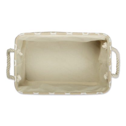DII Polyester Container with Handles, Lattice Storage Bin, Large, Vintage Linen
