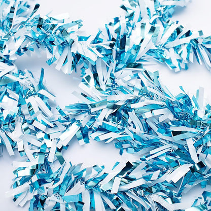 Anderson's Light Blue & White Sparkle Glitter Metallic Tinsel Twist for Trailer Or Golf Cart, 4