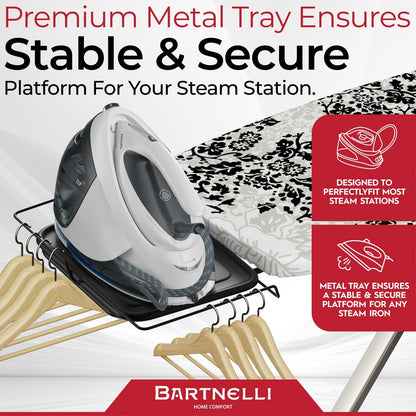 Bartnelli Pro Luxury Ironing Board - Extra Wide 62x19” Steam Iron Rest, Adjustable Height, T-Leg