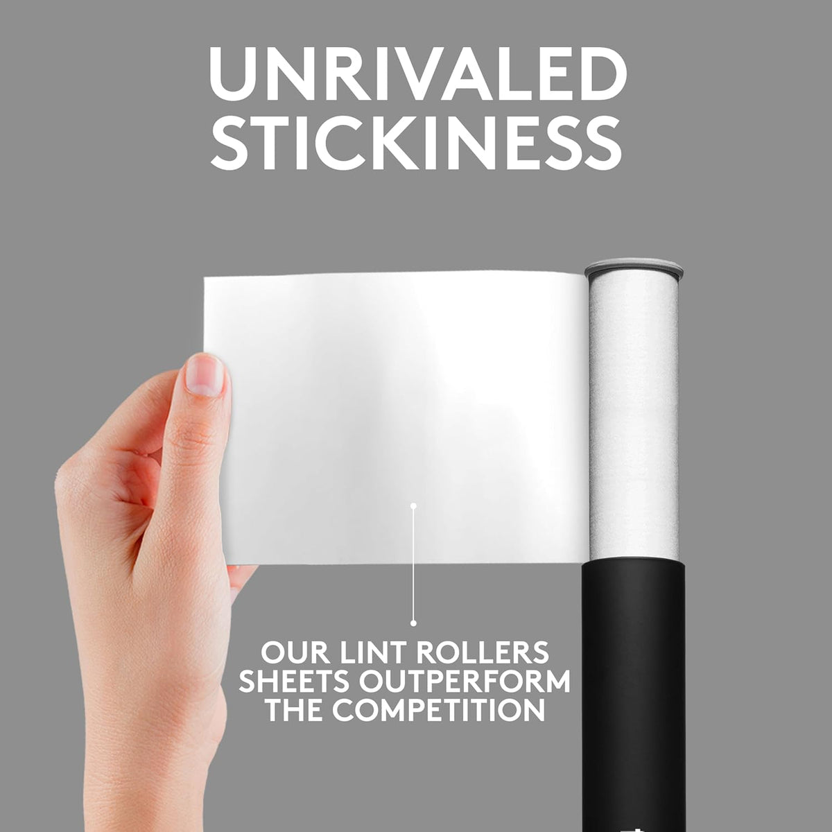 Flint Classic Black Retractable Mini Lint Roller with 90 Extra Sticky Sheets, Small and Portable