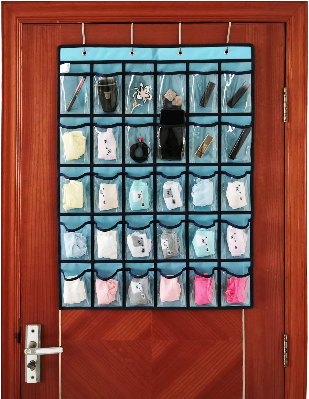 Classroom Pocket Chart for Phone Calculator Holder Over The Door Hanging Closet Jewelry Organizer