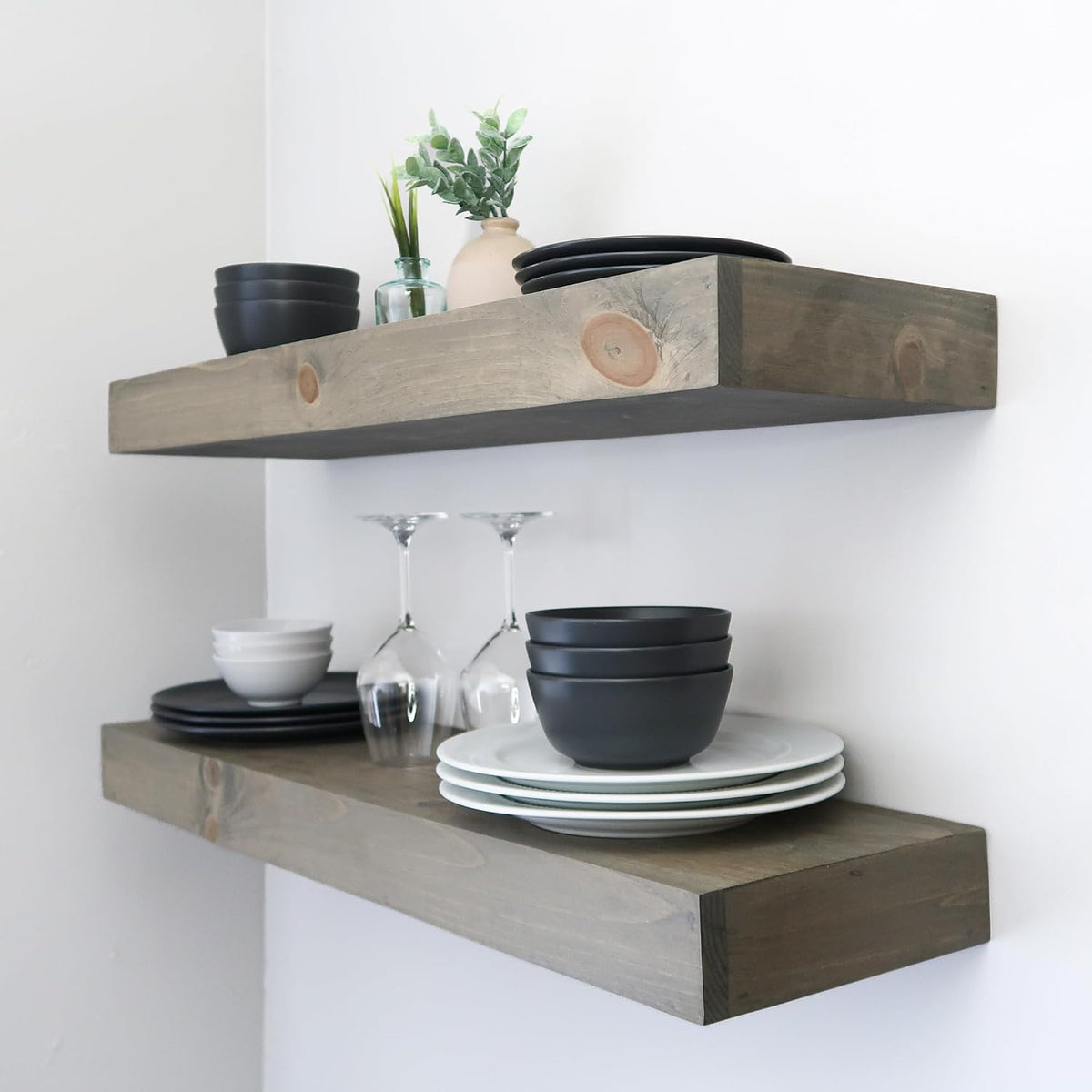 Modern Floating Shelves 3 Inches Thick for Wall, Wide Shelves for Kitchen, Living Room, Bedroom