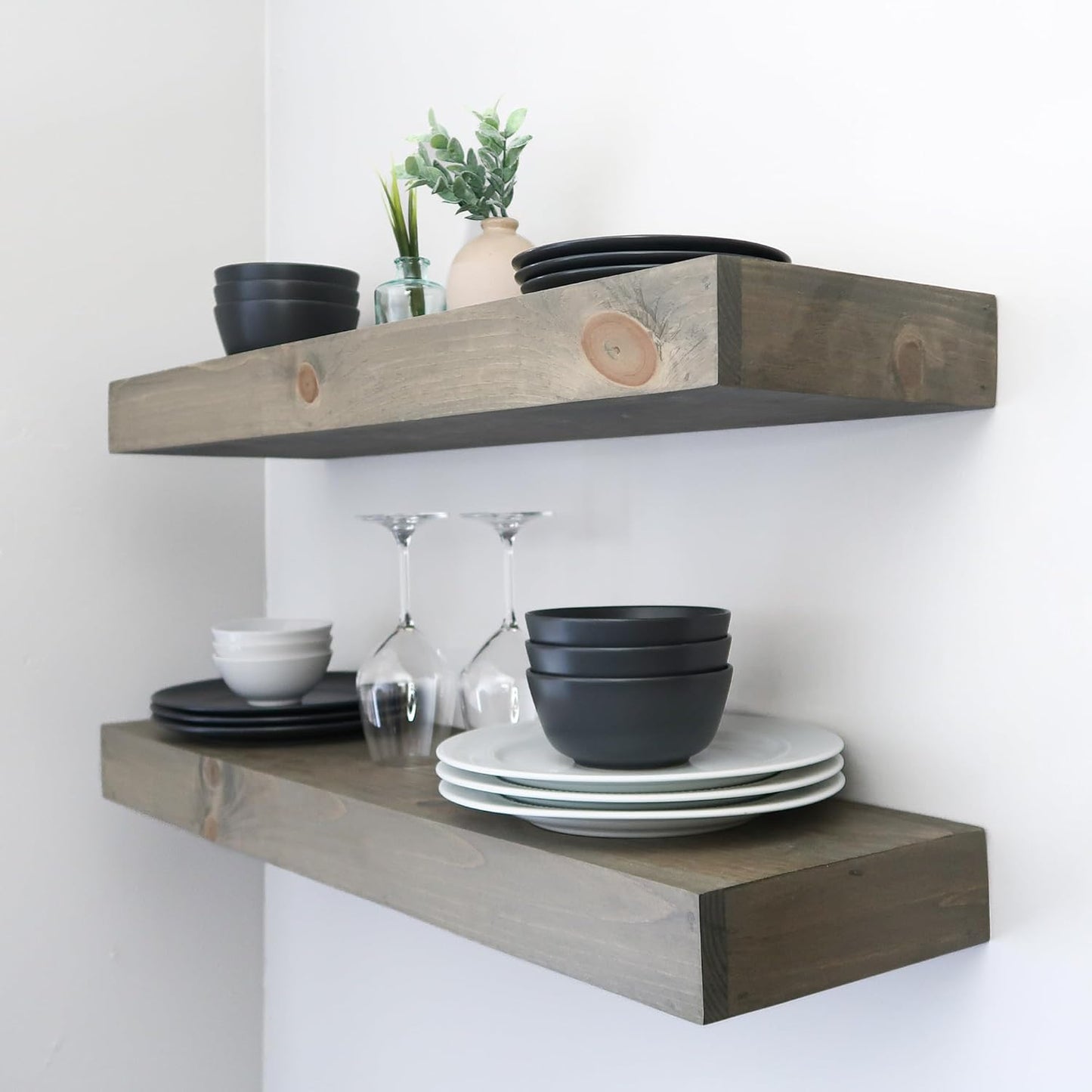 Modern Floating Shelves 3 Inches Thick for Wall, Wide Shelves for Kitchen, Living Room, Bedroom