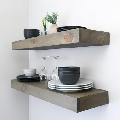 Modern Floating Shelves 3 Inches Thick for Wall, Wide Shelves for Kitchen, Living Room, Bedroom