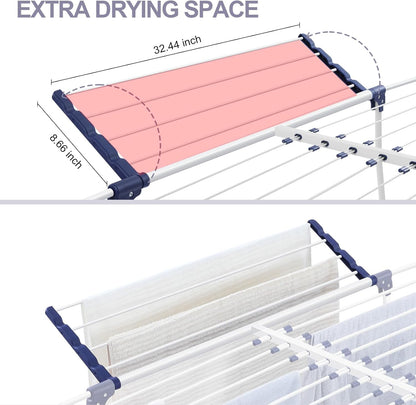 APEXCHASER Clothes Drying Rack, Foldable Gullwing Laundry Rack for Indoor Outdoor, 10pcs Clips with