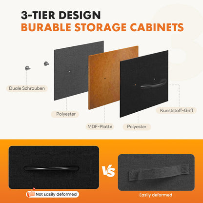 Sweetcrispy 8 Drawer Dresser with Fabric Bins for Bedroom Storage, Black