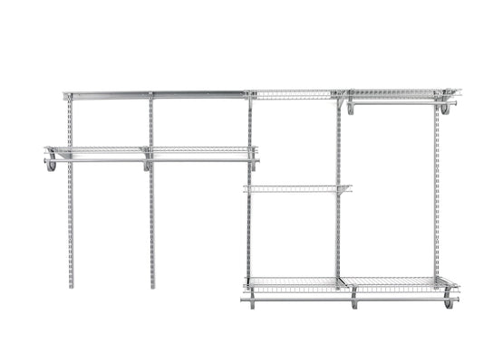 ClosetMaid ShelfTrack Wire Closet Organizer System, Adjustable from 5 to 8 Ft., With Shelves