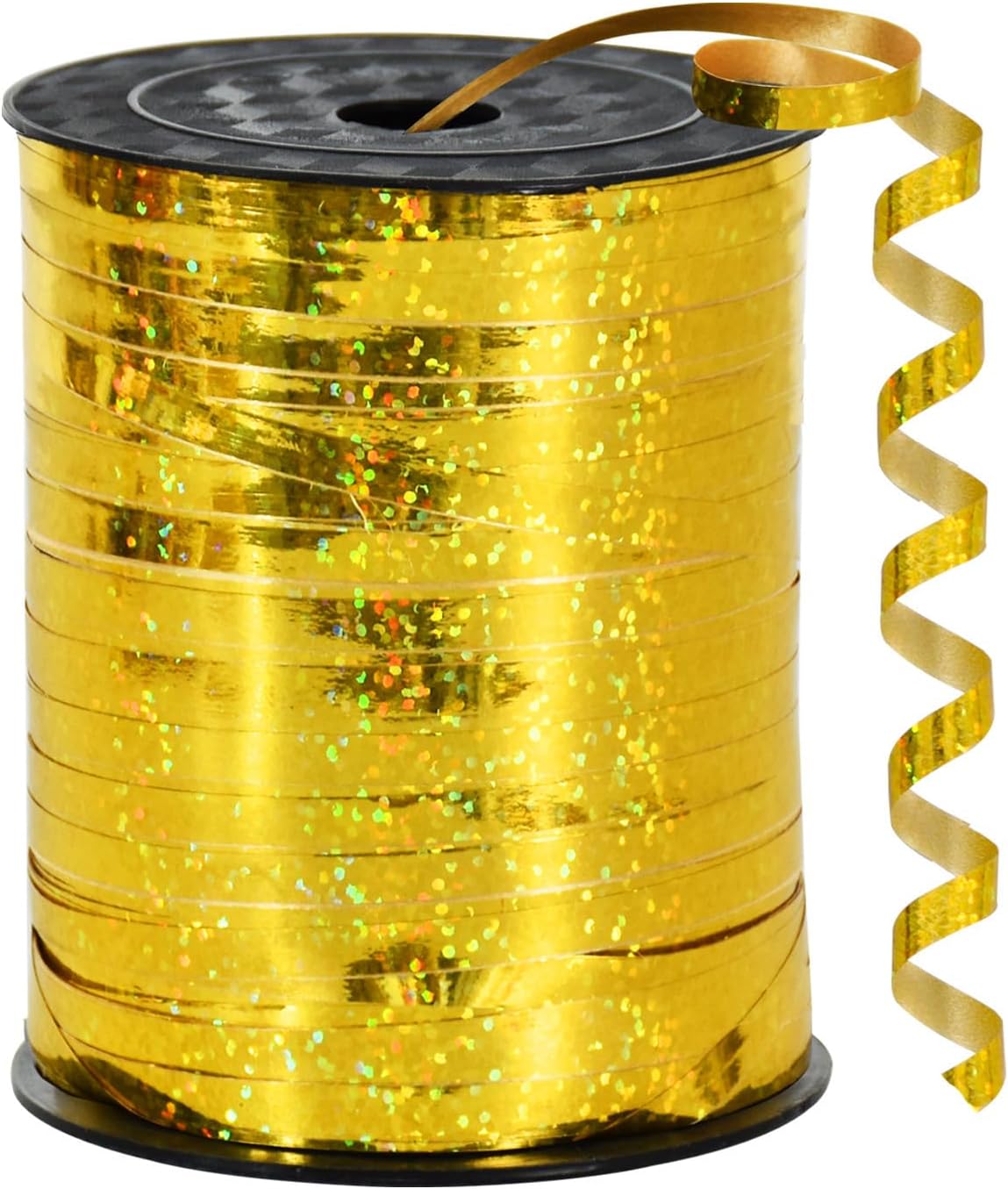 BEISHIDA 500 Yards Gold Crimped Curling Ribbon Shiny Metallic Balloon String Roll Gift Wrapping